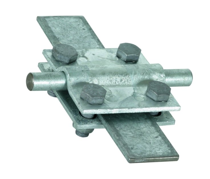 Крестообразный соединитель без промежуточной пластины Rd/Fl=8-10/30 мм Fl=30/30 мм, оцинкованная сталь - фото