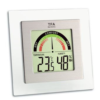 Электронный термогигрометр с цветовыми зонами комфорта 88 x 17 x 87 mm TFA-Dostmann - фото