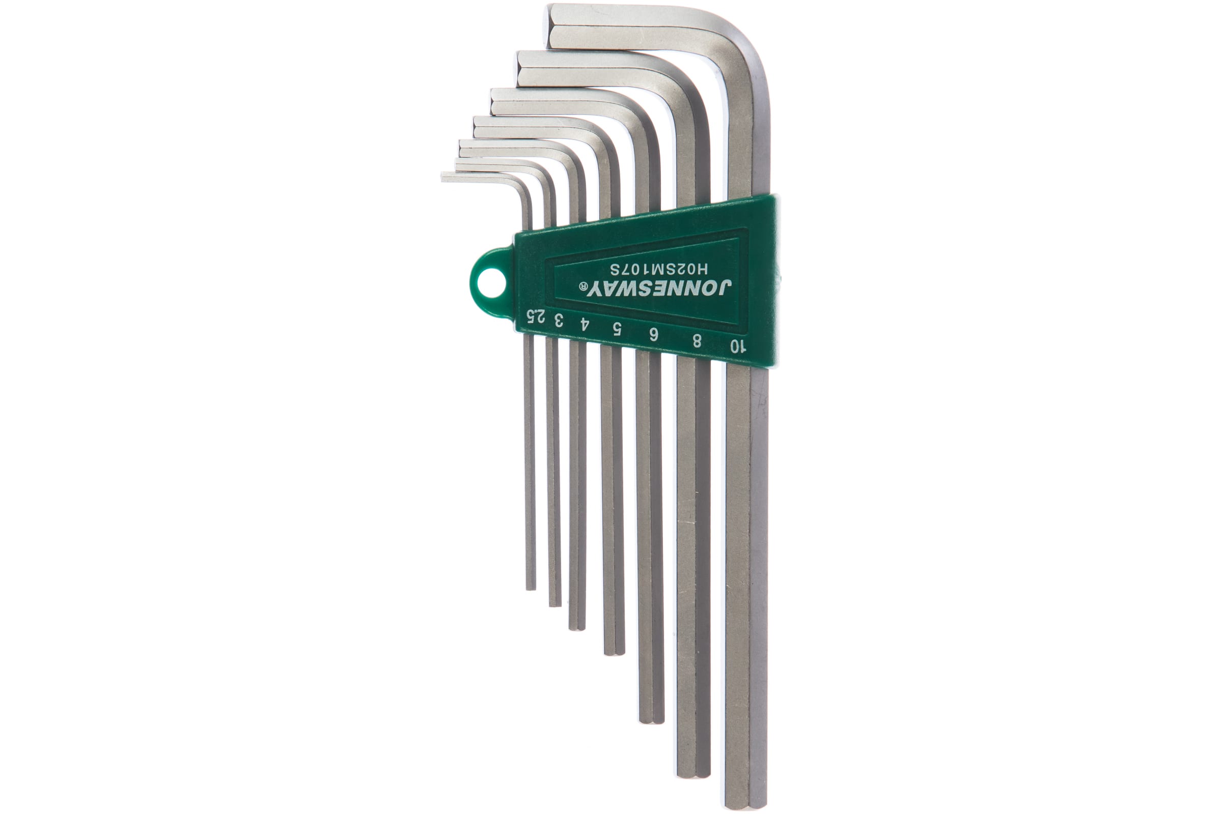 Комплект шестигранных, удлинённых ключей (2,5-10 мм) Jonnesway H02SM107S LONG, 7 штук - фото