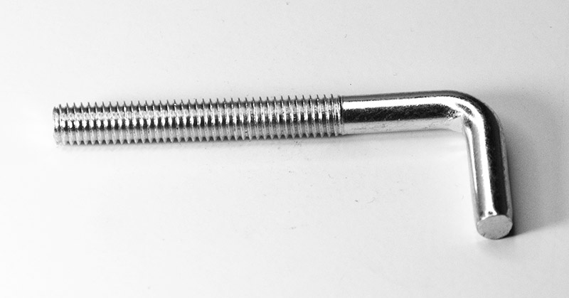 Винт с L-образным крюком (костыль) и метрической резьбой 88138, оцинкованная сталь - фото