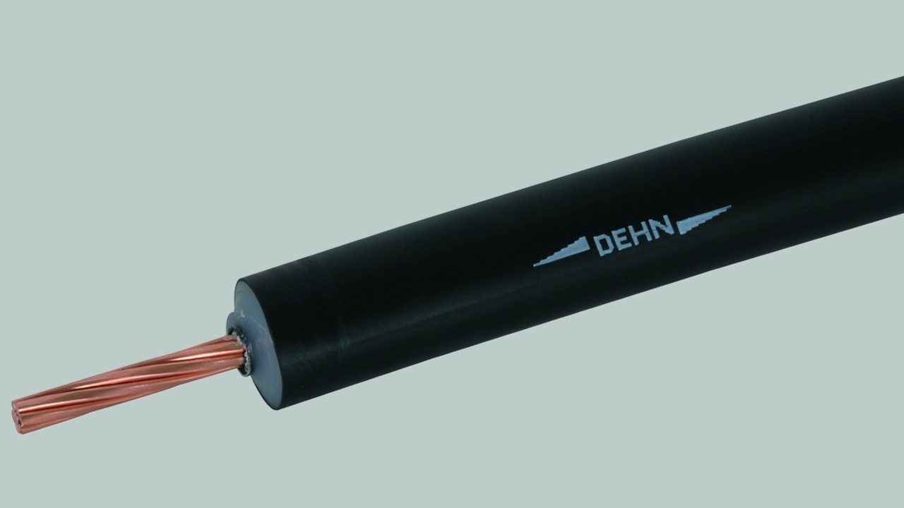 Токоотвод HVI-long D=20 мм, L=100 м, DIN 62561-8 DEHN 819135, чёрного цвета - фото
