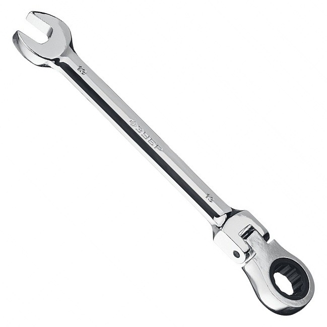 Комбинированный гаечный ключ трещоточный шарнирный 13 мм, ЗУБР ZU-27101-13 - фото