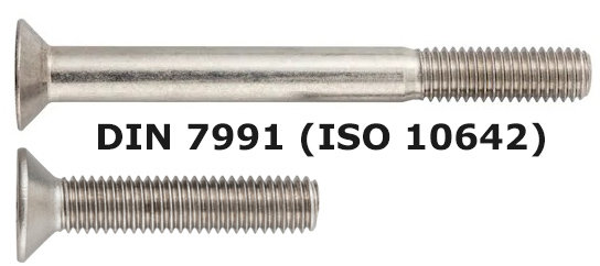 Винт с потайной головкой и внутренним шестигранником DIN 7991 (ISO 10642), нержавеющая сталь А4 - фото
