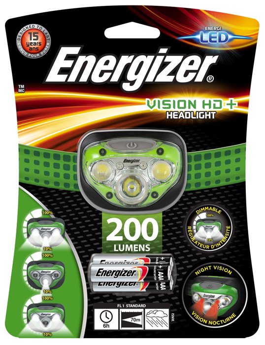 Налобный фонарь Energizer Headlight Vision HD+, 200 lumens - фото