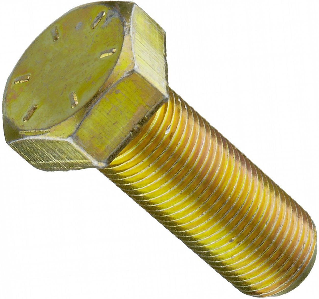 Болт дюймовый UNF 3/8-24 x 1 1/4 (32 мм) DIN 933, класс прочности 10.9 (Grade 8), желтый цинк - фото
