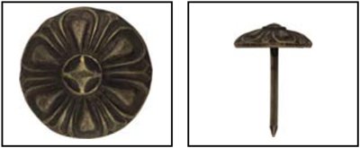 Декоративный гвоздь "Лотос", 17,5х16, Старая латунь, Dransfeld - фото