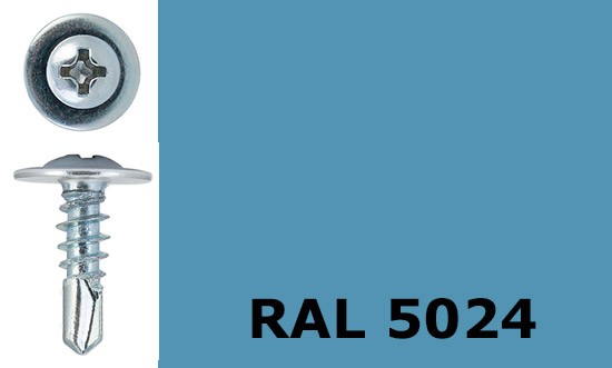Саморез-клоп с буром 4,2х19 окрашенный, RAL 5024 (пастельно-синий) - фото