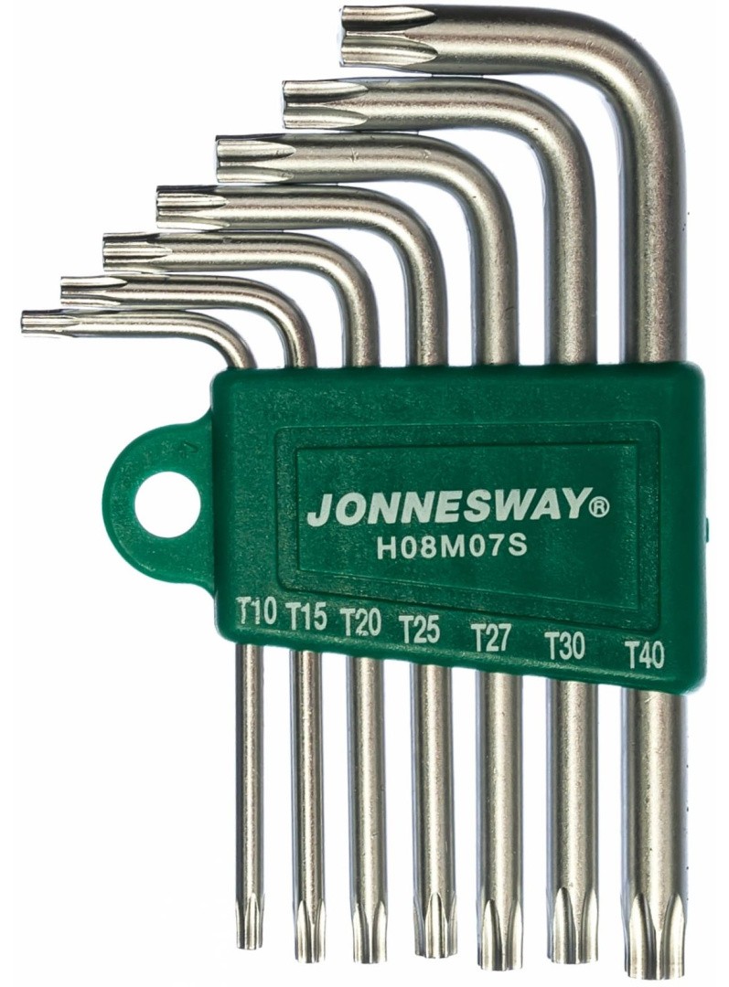 Комплект шестигранных ключей TORX (Т10–Т40) Jonnesway H08M07S, 7 штук - фото