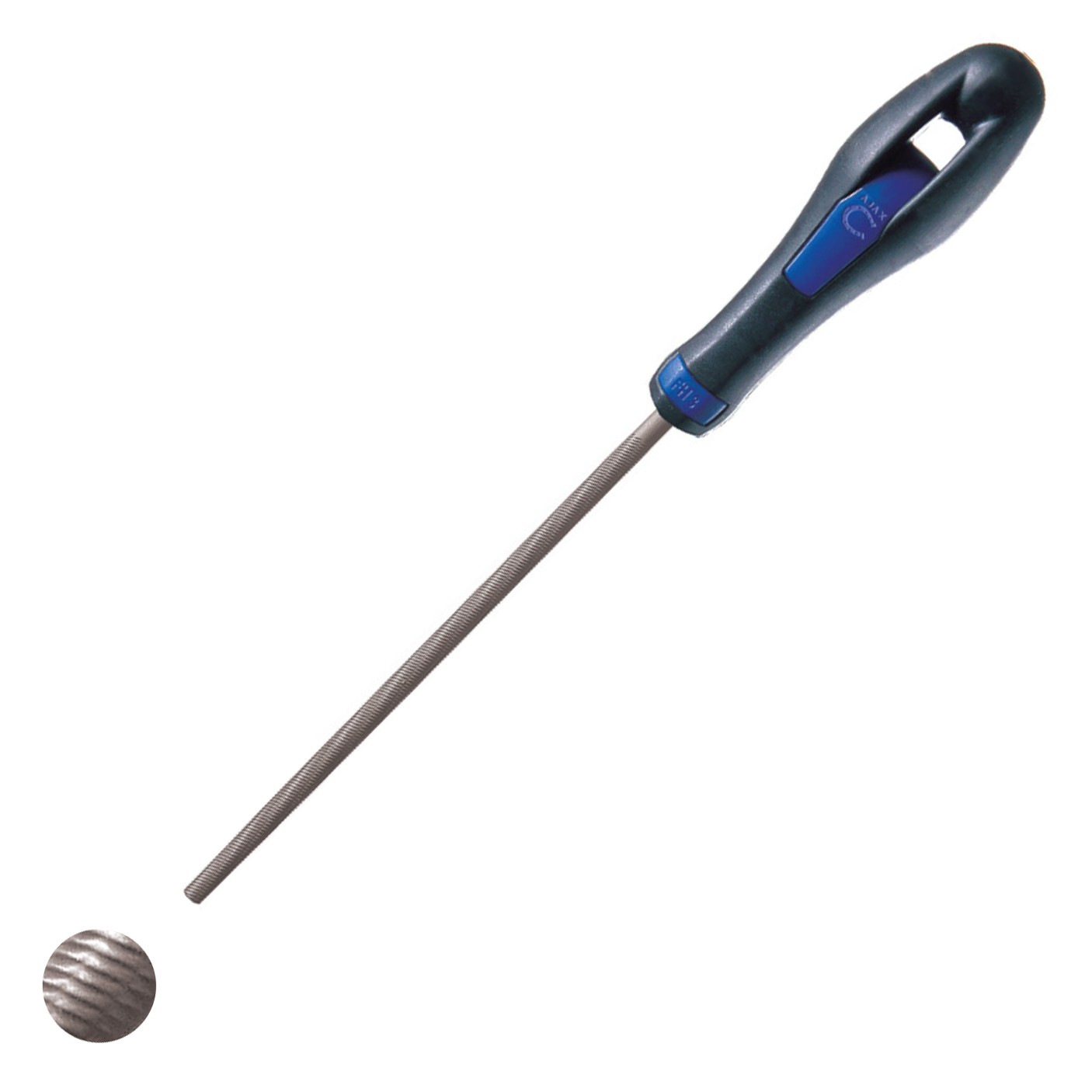 Напильник круглый AJAX PZK-E с пластиковой ручкой - фото