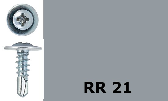 Саморез-клоп с буром 4,2х38 окрашенный, RR 21 (серый) - фото