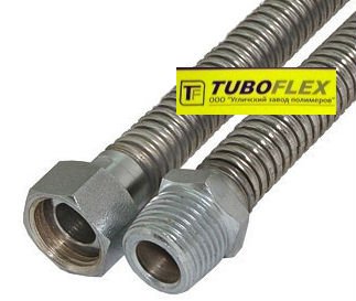 Газовый шланг сильфонного типа TuboFlex гайка-штуцер 1/2, 0,4 м - фото