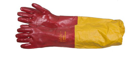 Перчатки  рабочие c полимер. покрытием  ELEMENTA OPTIMA PVC RUBY ™ SLEEVE размер 11 - фото