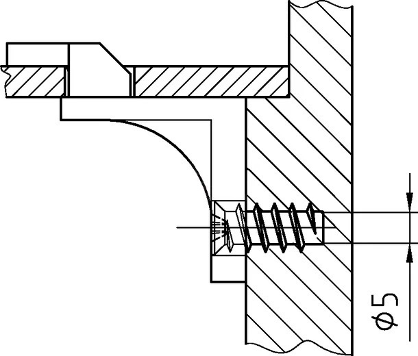 Пример монтажа потайного евровинта - схема