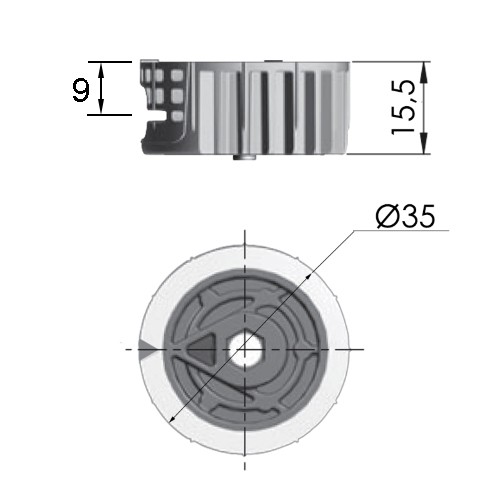 SPIRAL LOCK Эксцентрик в пластиковом корпусе для плит толщиной от 22 мм, D35