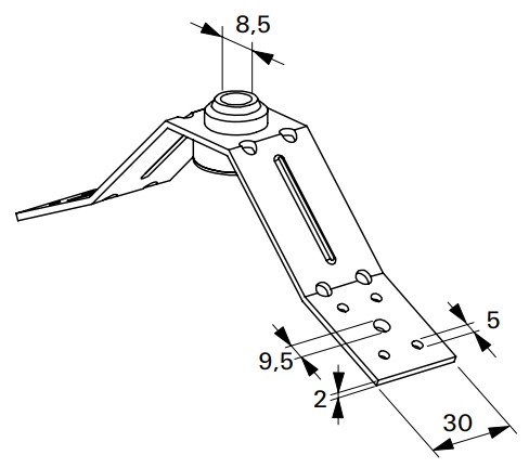 Скоба с виброгасителем для монтажа воздуховодов Fischer LRB-схема
