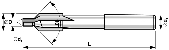 Цековка с цилиндрическим хвостовиком DIN1866 Bucovice - чертеж