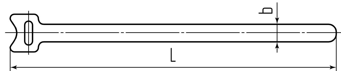 Кабельная стяжка-липучка Велькро Fortisflex КСВ схема чертеж