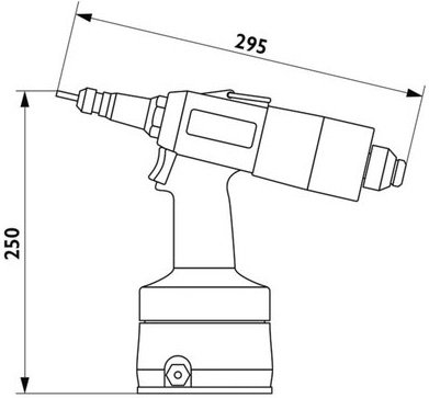 Гидропневматический заклёпочник для резьбовых заклёпок размером от М3 до М12 Fasty PP-7000-схема