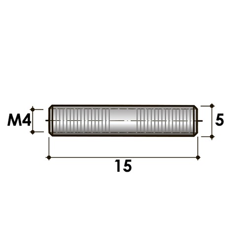 Цилиндр с внутренней резьбой М4х15 - размеры