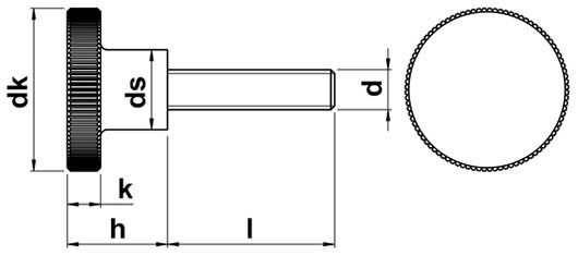 Винт прижимной с высокой головкой DIN 464 - чертеж