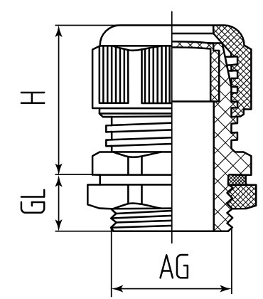 Кабельный ввод (сальник) Fortisflex PG - схема