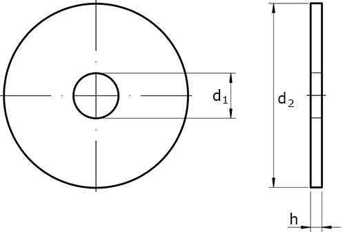 Увеличенная шайба DIN 440 R - чертеж, схема