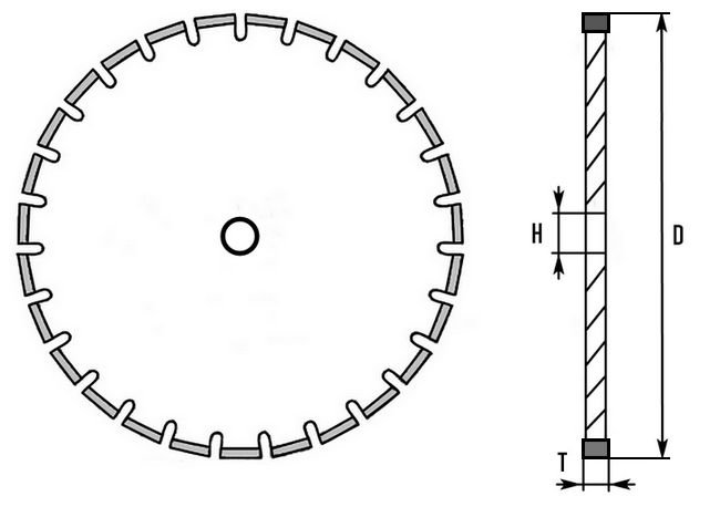 Диск алмазный по железобетону 230x2,6х22,2 мм Tyrolit Standard DCC 474780 - схема, чертеж