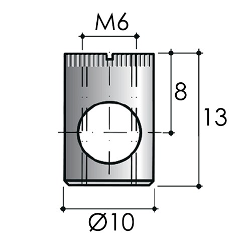 Стяжка коническая D10 для плит толщиной от 16 мм - размеры