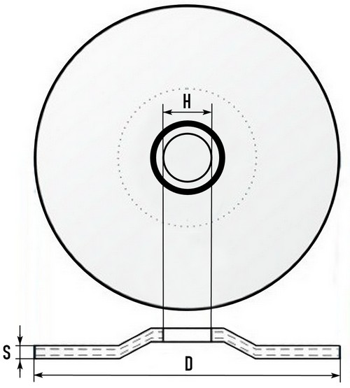 Диск шлифовальный 2в1 по металлу и нержавеющей стали Tyrolit Basic Fast Cut - схема, чертеж