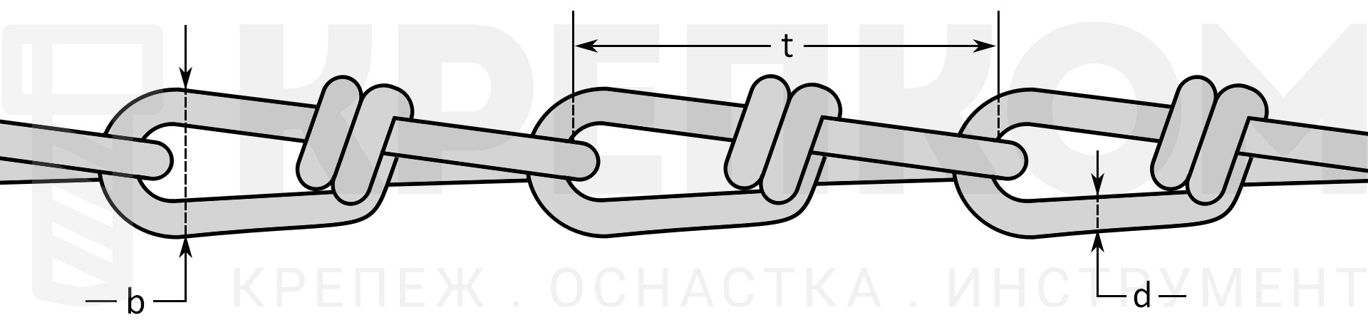Узловая цепь DIN 5686 оцинкованная сталь схема