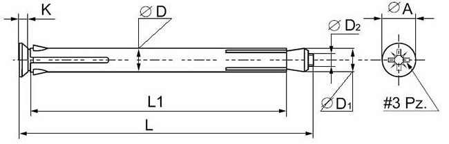 Рамный металлический анкер - чертеж, схема