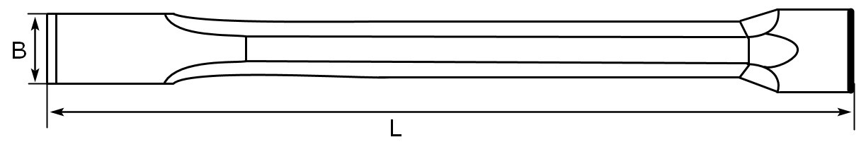 Схема размеров зубила с увеличенным хвостовиком