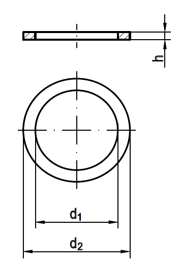 Кольцо (шайба) уплотнительное DIN 7603 форма A-схема