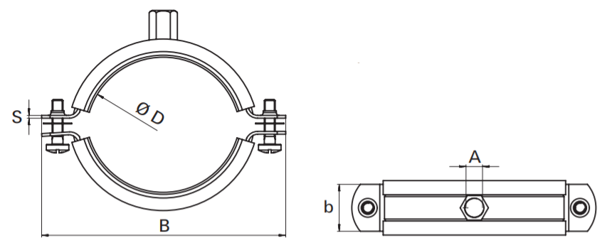 Трубный хомут М10 Fischer FRS -схема