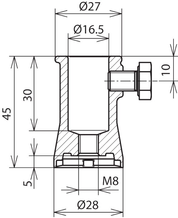 Крепёжная втулка арт. 106126, схема размеров