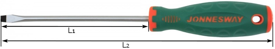 Отвертка шлицевая SL6.5х250 мм ANTI-SLIP GRIP - размеры