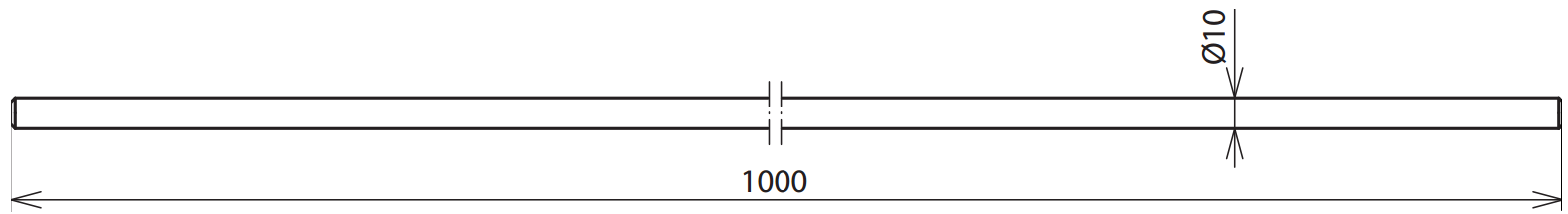 Стержневой молниеприёмник D=10 мм, L=1000 мм арт. 101000
