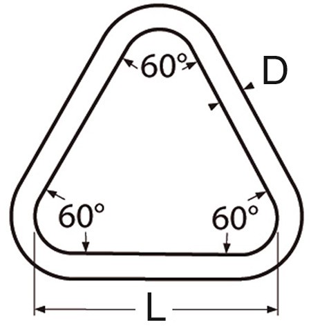 Кольцо треугольное сварное 8349 - чертеж, схема и размеры