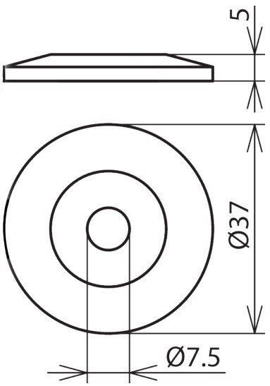 Схема размеров пластмассовой уплотнительной шайбы