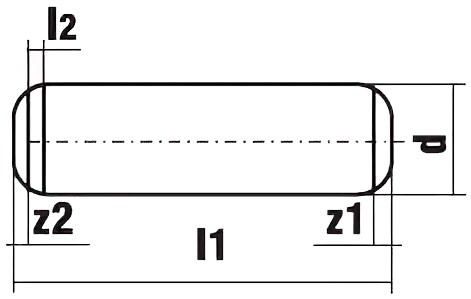 Штифт цилиндрический закаленный DIN 6325 - схема, чертеж