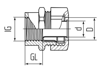 Муфта соединительная резьбовая труба-металлорукав Fortisflex СТМ(Р)-схема