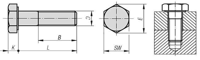 Болт DIN 6914 (ISO 14399-4) схема