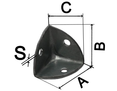 Уголок для ящиков (оковка) 60х60 мм - схема, чертеж