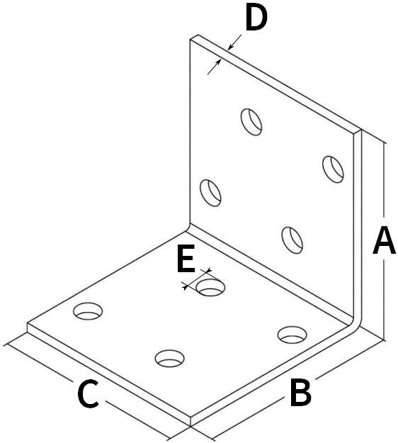 Уголок крепежный равносторонний KUR - схема