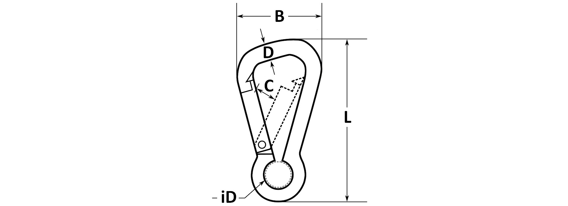 Карабин асимметричный дельта 814841 схема, чертеж