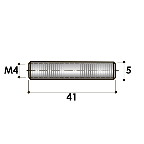 Цилиндр с внутренней резьбой М4х25 - размеры