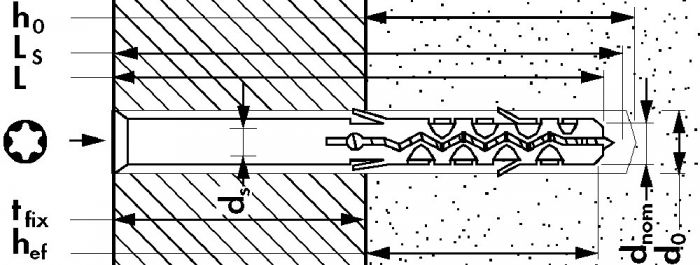 Дюбель фасадный Mungo MBR-ST - схема, чертеж