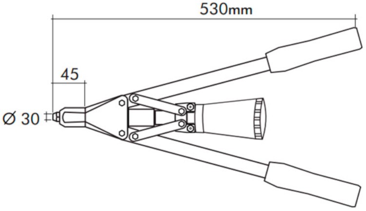 Заклепочник ручной для вытяжных заклепок BRALO ВМ-93-схема