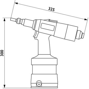 Гидропневматический заклёпочник для резьбовых заклёпок размером от М8 до М16 Fasty PP-8000-схема