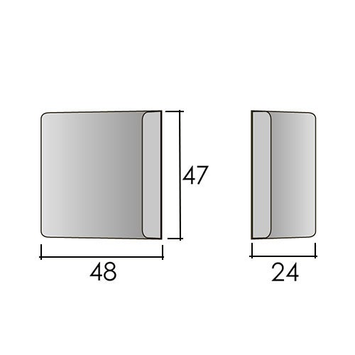 Накладка для держателя задней панели FM20 белая, CS01PB - размеры